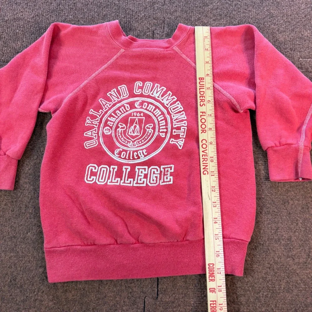 Vintage 70's rare Velva Sheen Oakland Community College Sweatshirt Kids Medium